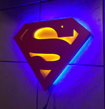 Load image into Gallery viewer, Justice League Superman Dual Color Illuminated LED sign
