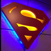 Load image into Gallery viewer, Justice League Superman Dual Color Illuminated LED sign
